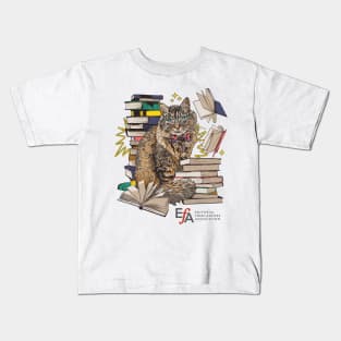 Stet Cat with Books Kids T-Shirt